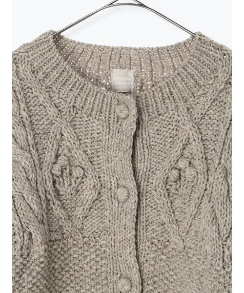 TSUHARU by Samansa Mos2（ツハルバイサマンサモスモス）の「ペルーニット柄編みカーディガン（カーディガン/ボレロ・レディース・オフホワイト/モカ・ﾌﾘ-）」の8枚目の写真