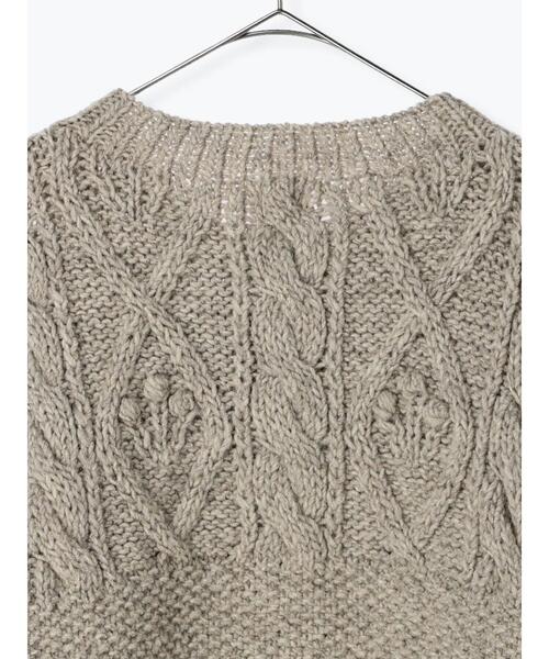 TSUHARU by Samansa Mos2（ツハルバイサマンサモスモス）の「ペルーニット柄編みカーディガン（カーディガン/ボレロ・レディース・オフホワイト/モカ・ﾌﾘ-）」の5枚目の写真