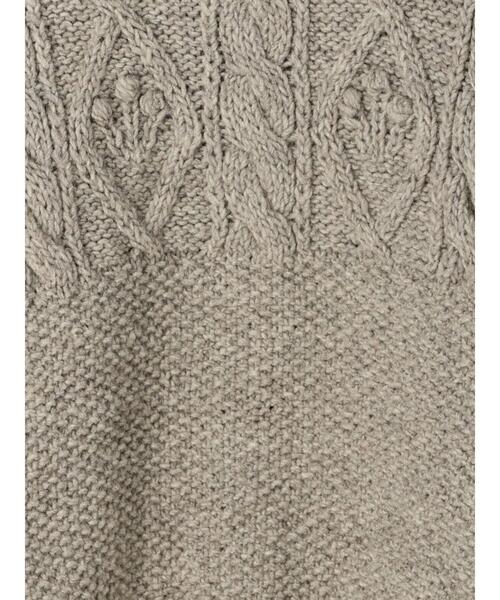 TSUHARU by Samansa Mos2（ツハルバイサマンサモスモス）の「ペルーニット柄編みカーディガン（カーディガン/ボレロ・レディース・オフホワイト/モカ・ﾌﾘ-）」の4枚目の写真