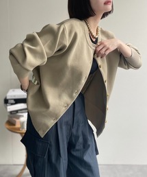 【選べるデザイン】前後2wayクルーネックスナップカーディガン