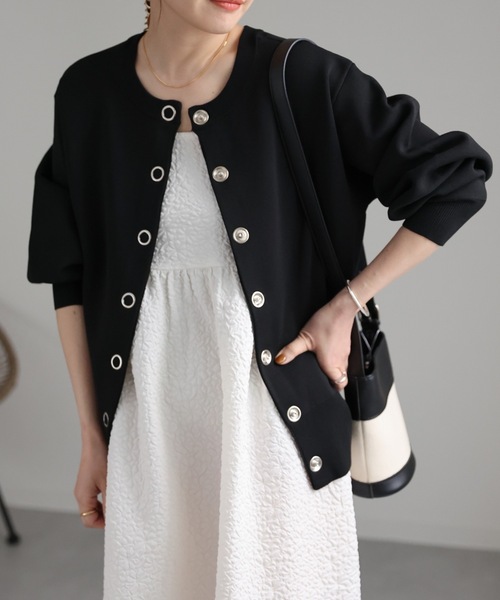 コロパル様 2点おまとめ セール】【選べるデザイン】前後2wayクルーネックスナップカーディガン