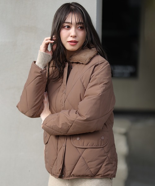 FILLOU ファー取り外しキルティングコート - ロングコート