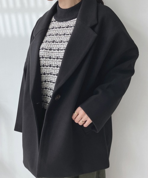 AS KNOW AS plus（アズノゥアズプラス）の「♪ミドルチェスターコート（チェスターコート・レディース・モカ/ラベンダー/アイボリー/ブラック・FREE）」の18枚目の写真