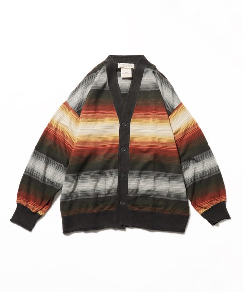 REMI RELIEF（レミレリーフ）の「REMI RELIEF/レミレリーフ ネイティブボーダーカーデ B柄（カーディガン/ボレロ・メンズ・ブラウン系その他/パープル系その他/マルチ・XL/L/M）」の12枚目の写真