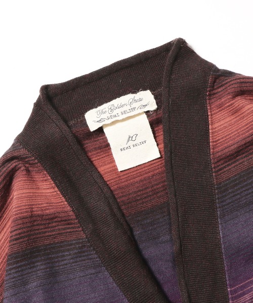 REMI RELIEF（レミレリーフ）の「REMI RELIEF/レミレリーフ ネイティブボーダーカーデ B柄（カーディガン/ボレロ・メンズ・ブラウン系その他/パープル系その他/マルチ・XL/L/M）」の6枚目の写真