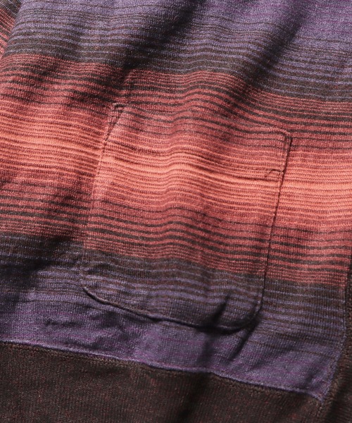 REMI RELIEF（レミレリーフ）の「REMI RELIEF/レミレリーフ ネイティブボーダーカーデ B柄（カーディガン/ボレロ・メンズ・ブラウン系その他/パープル系その他/マルチ・XL/L/M）」の7枚目の写真