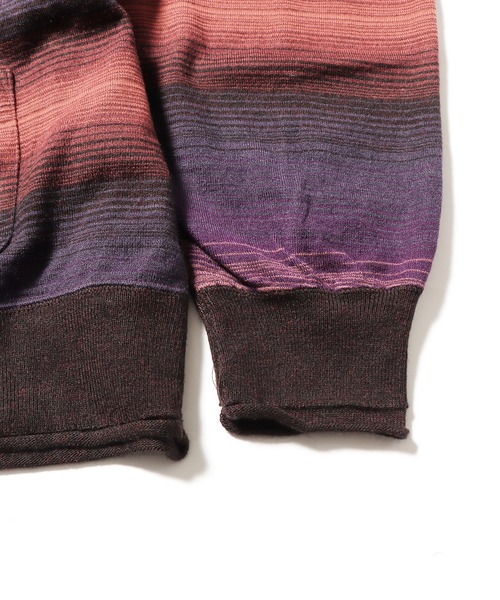 REMI RELIEF（レミレリーフ）の「REMI RELIEF/レミレリーフ ネイティブボーダーカーデ B柄（カーディガン/ボレロ・メンズ・ブラウン系その他/パープル系その他/マルチ・XL/L/M）」の8枚目の写真