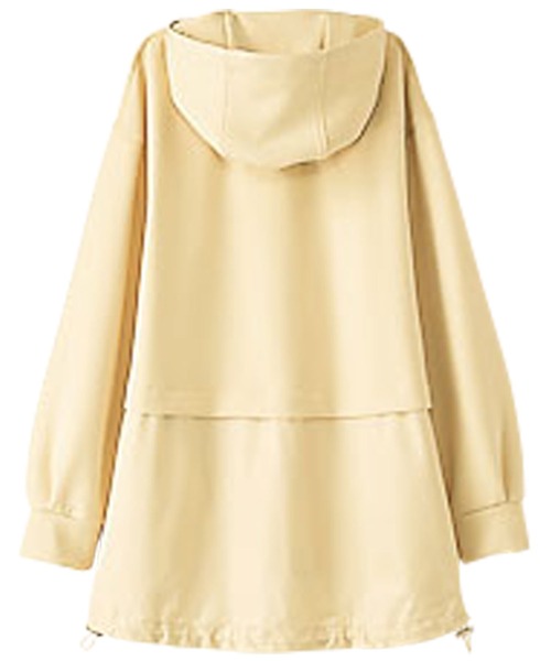 BELLUNA PLUS（ベルーナ）の「異素材使いジップアップパーカー（パーカー・レディース・アイボリー/カーキ・LARGE/X-LARGE/MEDIUM）」の3枚目の写真