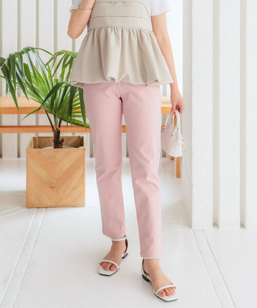 Petitle（プチレ）の「[ 低身長向けサイズ ] 低身長さん向けサイズ　デニムテーパードパンツ（デニムパンツ・レディース・グレー/ネイビー/ホワイト/ライトブルー/ブラック/ライトピンク/アイボリー系/その他/ブルー/ダークブルー・PM/PL/PS/XS.P）」の9枚目の写真