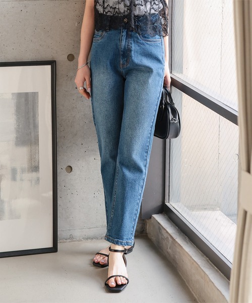 Petitle（プチレ）の「[ 低身長向けサイズ ] 低身長さん向けサイズ　デニムテーパードパンツ（デニムパンツ・レディース・グレー/ネイビー/ホワイト/ライトブルー/ブラック/ライトピンク/アイボリー系/その他/ブルー/ダークブルー・PM/PL/PS/XS.P）」の8枚目の写真