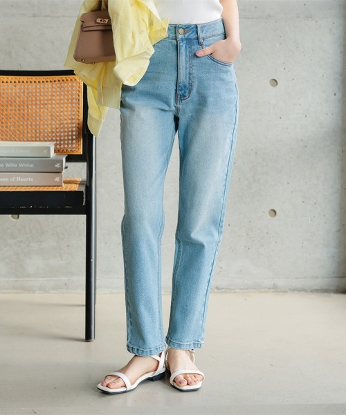 Petitle（プチレ）の「[ 低身長向けサイズ ] 低身長さん向けサイズ　デニムテーパードパンツ（デニムパンツ・レディース・グレー/ネイビー/ホワイト/ライトブルー/ブラック/ライトピンク/アイボリー系/その他/ブルー/ダークブルー・PM/PL/PS/XS.P）」の7枚目の写真