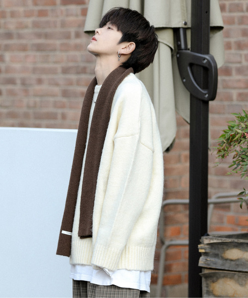 neos（ネオス）の「【neos -addictive design-】ビッグシルエット モヘアライク クルーネック ニット セーター（ニット/セーター・メンズ・ブルー/グレイッシュベージュ/ブラック/ホワイト/モカ・MEDIUM/LARGE）」の8枚目の写真