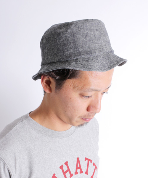 Denime(ドゥニーム)の「OVER DYE DENIM HAT/オーバーダイデニムハット(ハット・メンズ・インディゴブルー/ストライプ・FREE)」の1枚目の写真