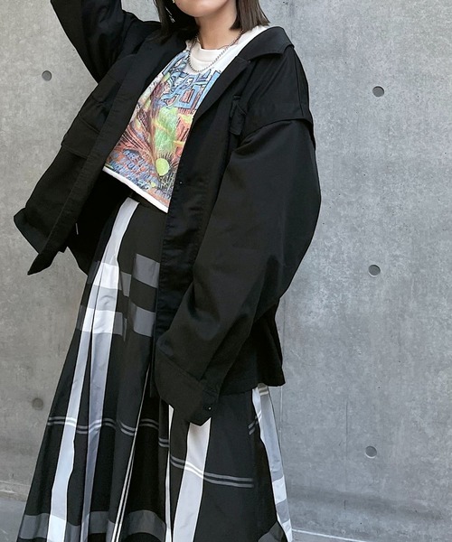 PAGEBOY（ページボーイ）の「マルチWAYミリタリージャケット（ミリタリージャケット・レディース・ブラック/カーキ/オフホワイト/グリーン系その他・FREE）」の6枚目の写真