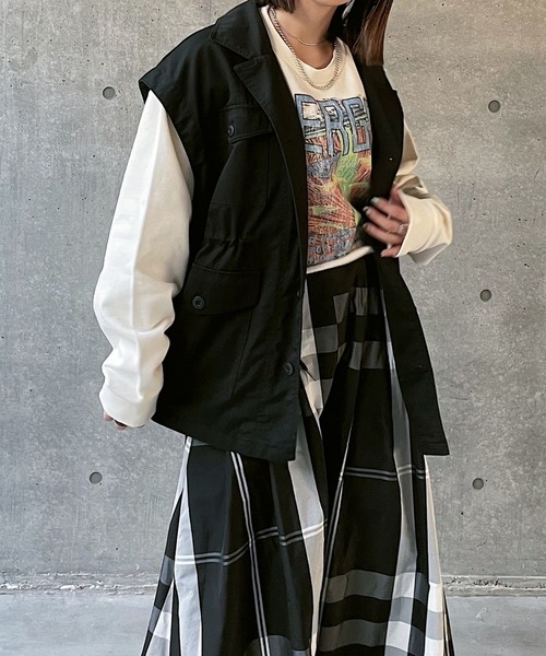 PAGEBOY（ページボーイ）の「マルチWAYミリタリージャケット（ミリタリージャケット・レディース・ブラック/カーキ/オフホワイト/グリーン系その他・FREE）」の7枚目の写真