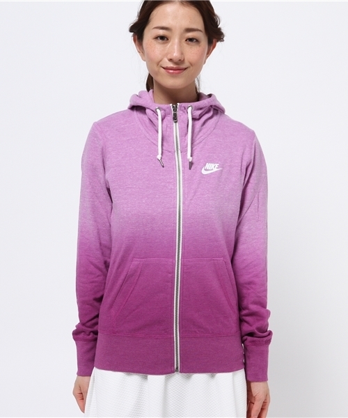 NIKE SPORTSWEAR（ナイキスポーツウェアー）の「ウィメンズ ナイキ グラデーション ジップパーカー NIKE GYM VINTAGE FZ HOODY-D WMNS 684883（パーカー・レディース・パープル/オレンジ/ライトブルー・SMALL/MEDIUM）」の8枚目の写真