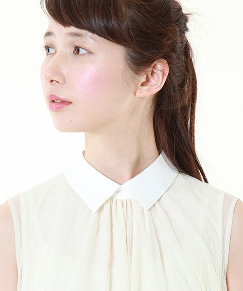 Tiara(ティアラ)の「襟付きノースリーブチュールブラウス(シャツ/ブラウス・レディース・アイボリー/ピンク/ブラック・9)」の11枚目の写真