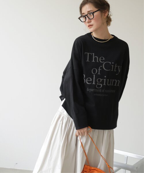 frames RAY CASSIN(フレームスレイカズン)の「WEB限定 袖切替ロゴロンT(Tシャツ/カットソー・レディース・ブラック/オフホワイト・FREE)」の5枚目の写真