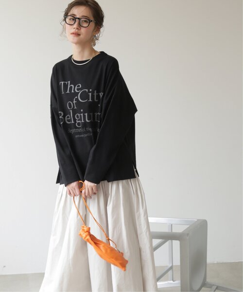 frames RAY CASSIN(フレームスレイカズン)の「WEB限定 袖切替ロゴロンT(Tシャツ/カットソー・レディース・ブラック/オフホワイト・FREE)」の6枚目の写真
