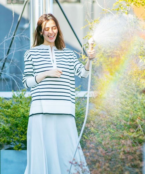 NANO universe（ナノユニバース）の「LB.03/思いきり洗えるニット スキッパーボーダープルオーバー（ニット/セーター・レディース・グリーン/その他1/その他2・FREE）」の14枚目の写真