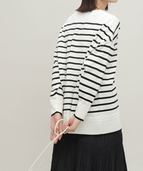 NANO universe（ナノユニバース）の「LB.03/思いきり洗えるニット スキッパーボーダープルオーバー（ニット/セーター・レディース・グリーン/その他1/その他2・FREE）」の18枚目の写真