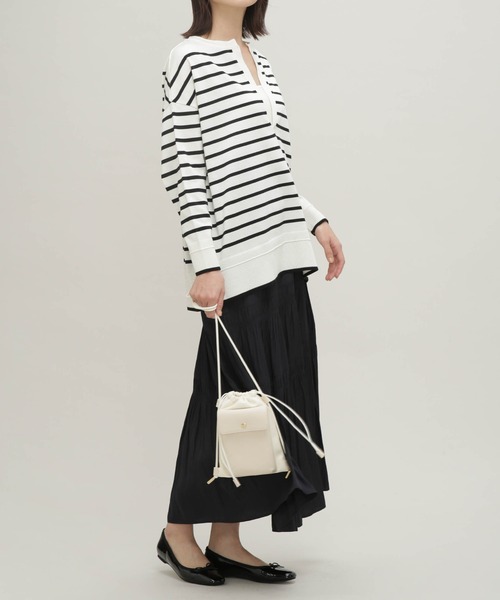 NANO universe（ナノユニバース）の「LB.03/思いきり洗えるニット スキッパーボーダープルオーバー（ニット/セーター・レディース・グリーン/その他1/その他2・FREE）」の16枚目の写真