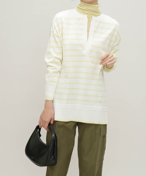 NANO universe（ナノユニバース）の「LB.03/思いきり洗えるニット スキッパーボーダープルオーバー（ニット/セーター・レディース・グリーン/その他1/その他2・FREE）」の15枚目の写真