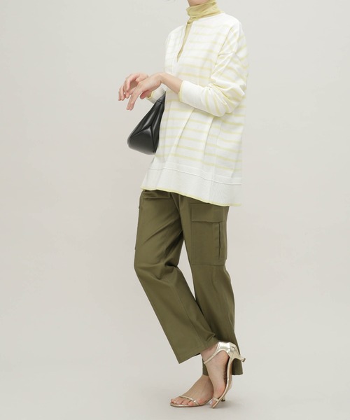 NANO universe（ナノユニバース）の「LB.03/思いきり洗えるニット スキッパーボーダープルオーバー（ニット/セーター・レディース・グリーン/その他1/その他2・FREE）」の21枚目の写真