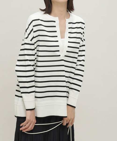 NANO universe（ナノユニバース）の「LB.03/思いきり洗えるニット スキッパーボーダープルオーバー（ニット/セーター・レディース・グリーン/その他1/その他2・FREE）」の22枚目の写真