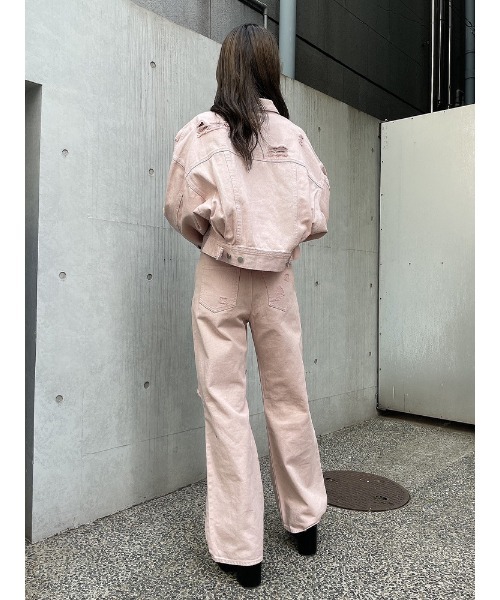 ENVYM（アンビー）の「ダメージCOLORドルマンJK（その他アウター・レディース・ピンク/ホワイト/ブラック・FREE）」の10枚目の写真