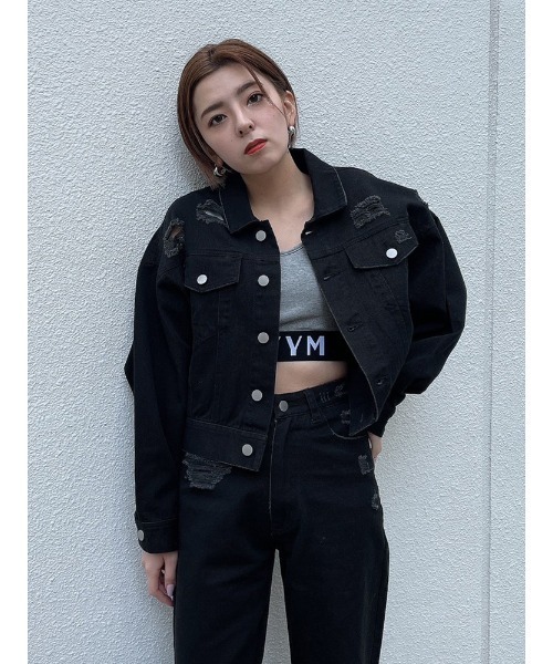 ENVYM（アンビー）の「ダメージCOLORドルマンJK（その他アウター・レディース・ピンク/ホワイト/ブラック・FREE）」の17枚目の写真