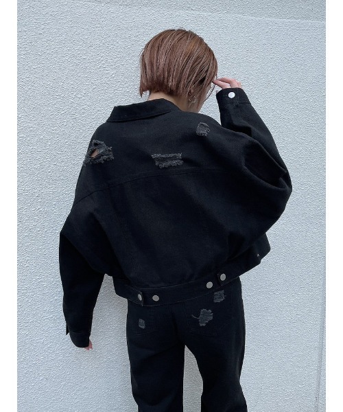 ENVYM（アンビー）の「ダメージCOLORドルマンJK（その他アウター・レディース・ピンク/ホワイト/ブラック・FREE）」の19枚目の写真