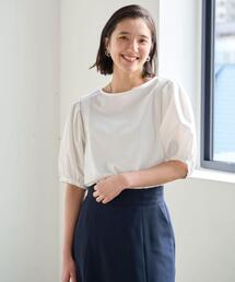 green label relaxing（グリーンレーベルリラクシング）の「【WEB限定】ドッキング スリーブ プルオーバー カットソー -吸水速乾・接触冷感・マシンウォッシャブル-（Tシャツ/カットソー）」