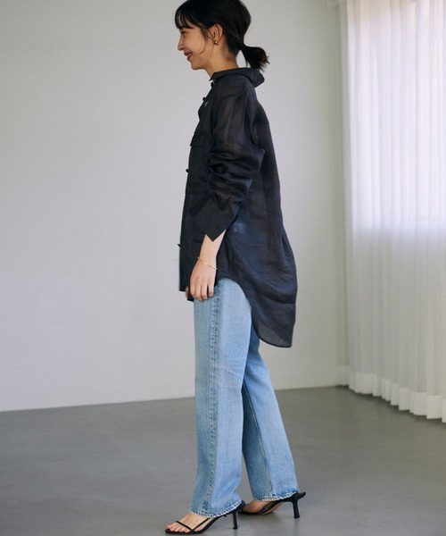 BABYLONE(バビロン)の「シアーラミーシャツ(シャツ/ブラウス・レディース・ホワイト/ブラウン/チャコールグレー・フリー)」の11枚目の写真