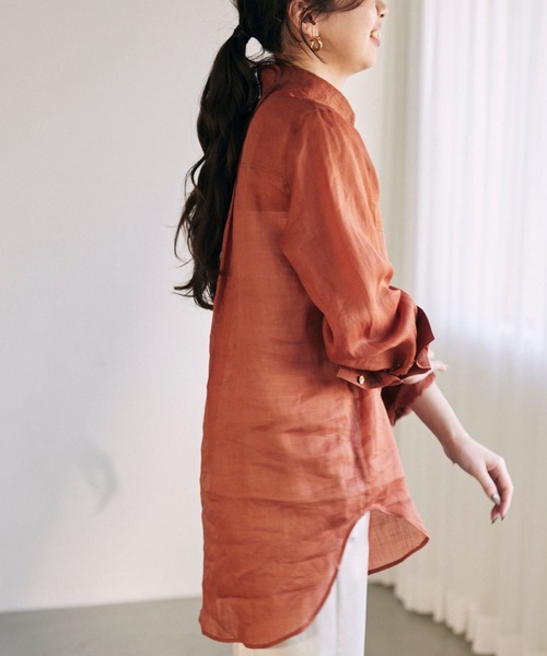 BABYLONE(バビロン)の「シアーラミーシャツ(シャツ/ブラウス・レディース・ホワイト/ブラウン/チャコールグレー・フリー)」の21枚目の写真