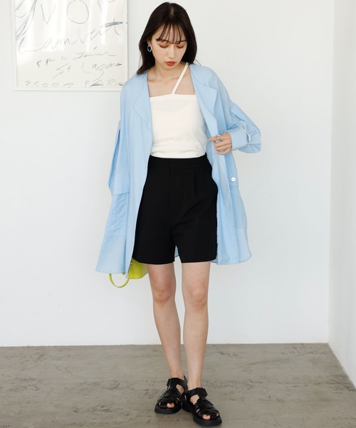 GeeRA（ジーラ）の「ビッグシルエットシャツジャケット（テーラードジャケット・レディース・オフホワイト/ブルー・MEDIUM/LARGE）」の13枚目の写真