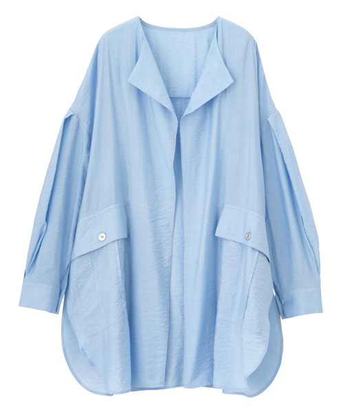 GeeRA（ジーラ）の「ビッグシルエットシャツジャケット（テーラードジャケット・レディース・オフホワイト/ブルー・MEDIUM/LARGE）」の18枚目の写真