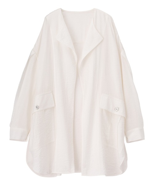 GeeRA（ジーラ）の「ビッグシルエットシャツジャケット（テーラードジャケット・レディース・オフホワイト/ブルー・MEDIUM/LARGE）」の17枚目の写真