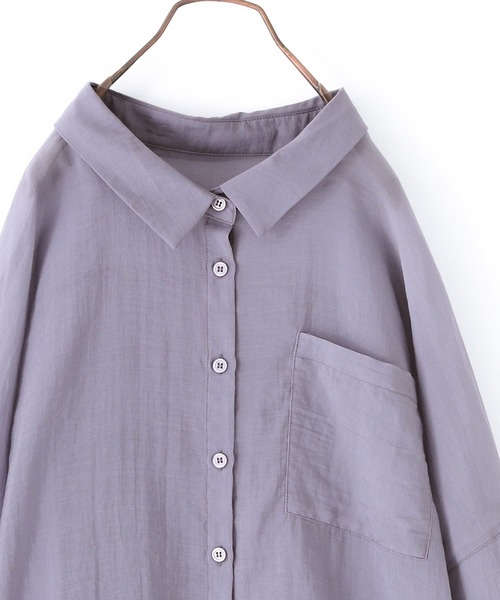 n'OrLABEL（ノアールレーベル）の「【廃盤】『後ろタックシンプルシアーシャツ』（シャツ/ブラウス・レディース・グリーン/ラベンダー/ブラック/アイボリー・FREE）」の17枚目の写真