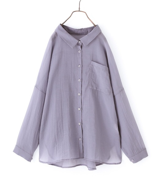 n'OrLABEL（ノアールレーベル）の「【廃盤】『後ろタックシンプルシアーシャツ』（シャツ/ブラウス・レディース・グリーン/ラベンダー/ブラック/アイボリー・FREE）」の21枚目の写真
