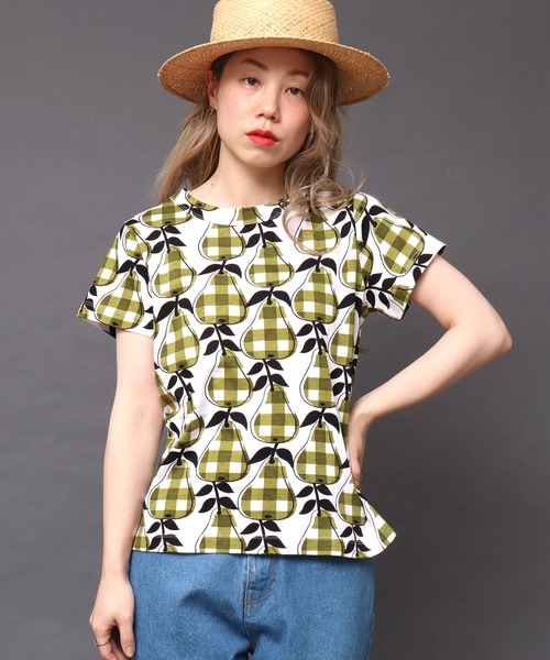 peu pres(プープレ)の「洋梨プリントTシャツ(Tシャツ/カットソー・レディース・グリーン・FREE)」の5枚目の写真