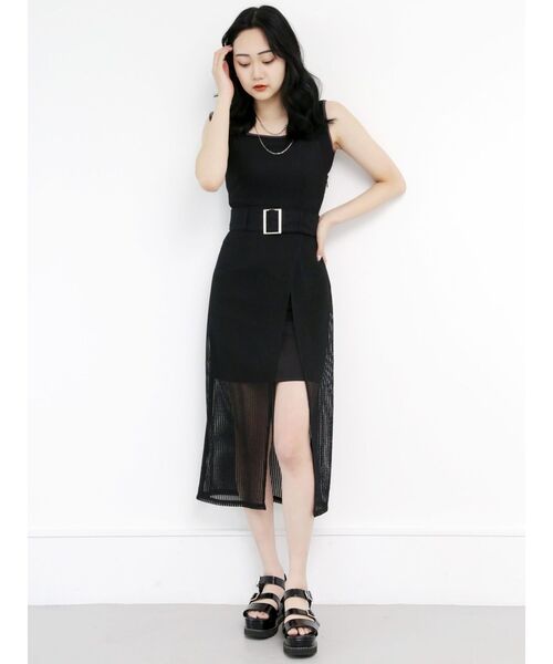 MURUA（ムルーア）の「メッシュラップジャンスカ（ワンピース・レディース・ホワイト/ブラック/ブルー・1/2）」の13枚目の写真