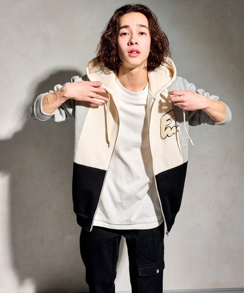 FCMM（エフシーエムエム）の「【日本限定アイテム】COLOR BLOCK PULLOVER HOODIE/カラーブロックプルオーバーフーディー（パーカー・メンズ・グレー/ネイビー/アイボリー・MEDIUM/LARGE）」の9枚目の写真