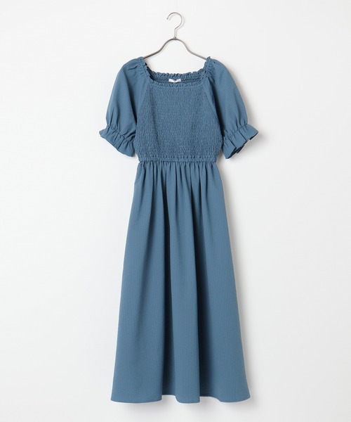 Honeys(ハニーズ)の「シャーリングワンピース(ワンピース・レディース・ライトベージュ/ブラック/ブルー・L/S/LL/M)」の17枚目の写真