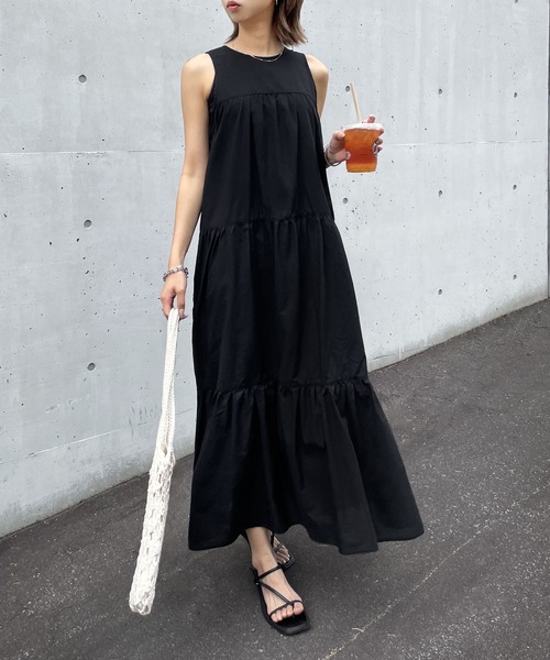 Chillfar（チルファー）の「アメスリティアードワンピース（ワンピース・レディース・ブルー/オフホワイト/ブラック/イエロー・FREE）」の3枚目の写真