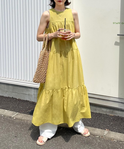 Chillfar（チルファー）の「アメスリティアードワンピース（ワンピース・レディース・ブルー/オフホワイト/ブラック/イエロー・FREE）」の15枚目の写真