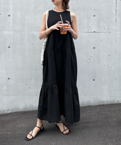 Chillfar（チルファー）の「アメスリティアードワンピース（ワンピース・レディース・ブルー/オフホワイト/ブラック/イエロー・FREE）」の5枚目の写真