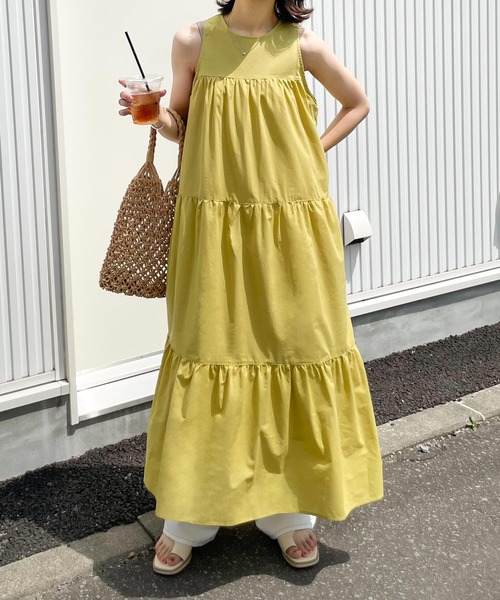 Chillfar（チルファー）の「アメスリティアードワンピース（ワンピース・レディース・ブルー/オフホワイト/ブラック/イエロー・FREE）」の22枚目の写真