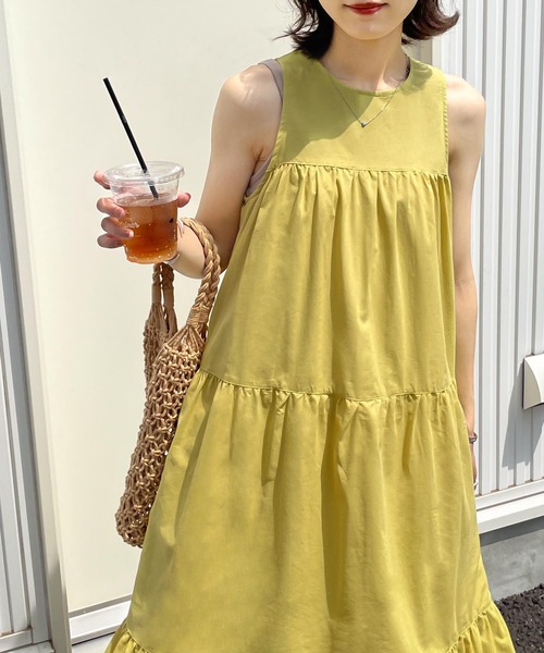 Chillfar（チルファー）の「アメスリティアードワンピース（ワンピース・レディース・ブルー/オフホワイト/ブラック/イエロー・FREE）」の20枚目の写真