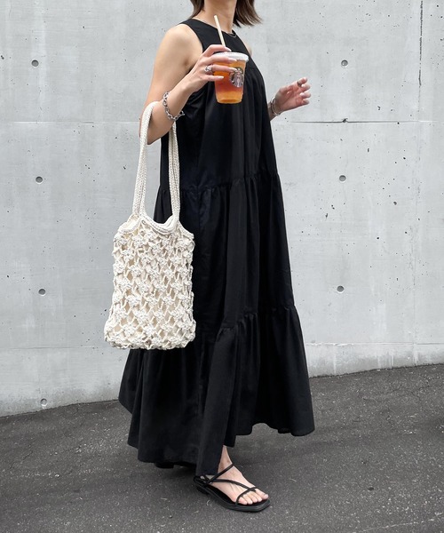 Chillfar（チルファー）の「アメスリティアードワンピース（ワンピース・レディース・ブルー/オフホワイト/ブラック/イエロー・FREE）」の10枚目の写真